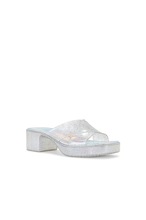 view 2 of 5 Bubblegum Platform Sandal in Silver Iridescent Glitter