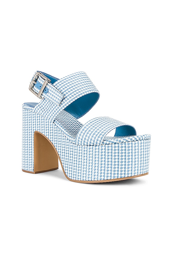 view 2 of 5 Mood Platform Sandal in Blue White Houndstooth