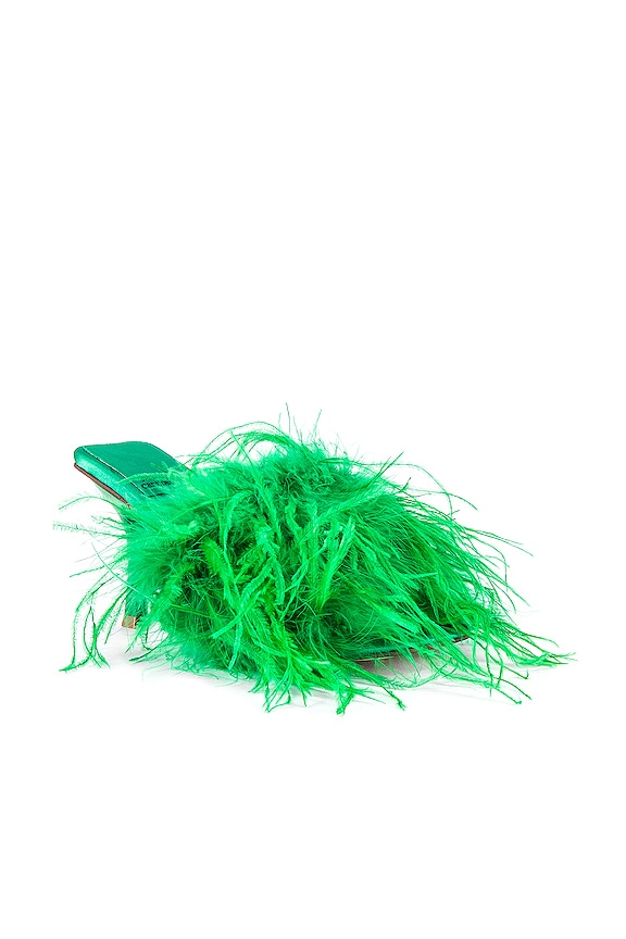 view 2 of 5 MULES CHAUFFEUR FEATHER in Bright Green