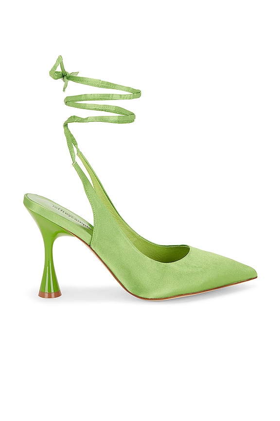 Jeffrey Campbell Zivot Pump in Green Satin | REVOLVE