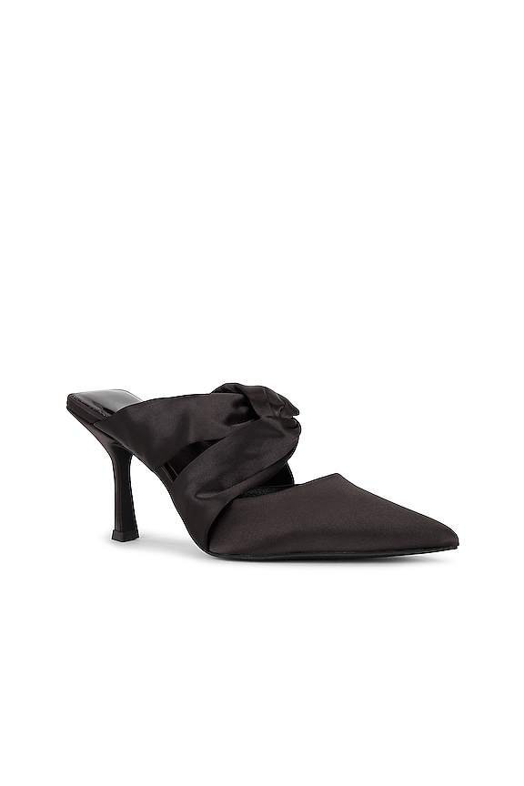view 2 of 5 Tied Up Mule in Black Satin