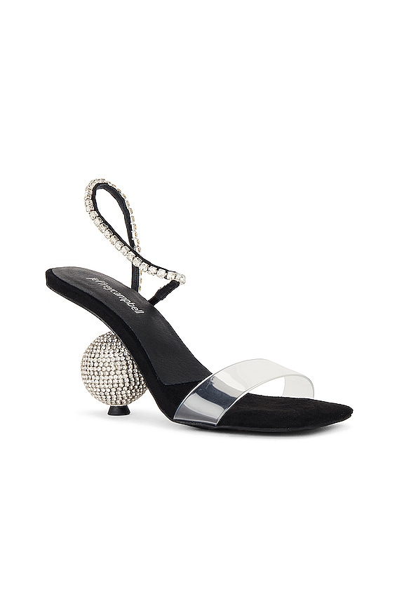 view 2 of 5 The-Hustle Sandal in Black Suede Silver