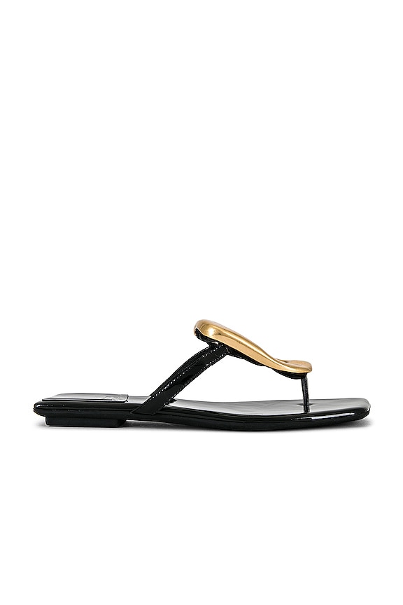 Jeffrey Campbell Linques-2 Sandal in Black Patent Gold | REVOLVE