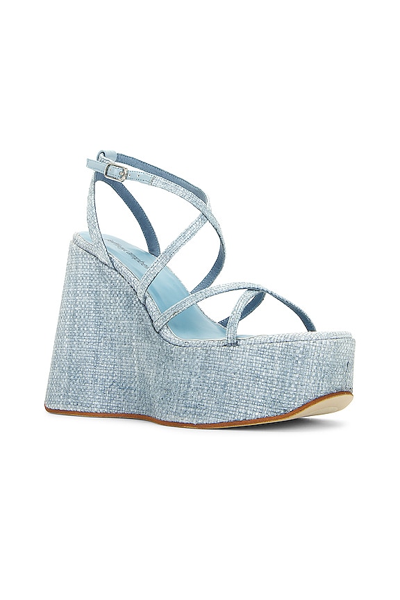 view 2 of 5 Oliana Platform Sandal in Blue Woven