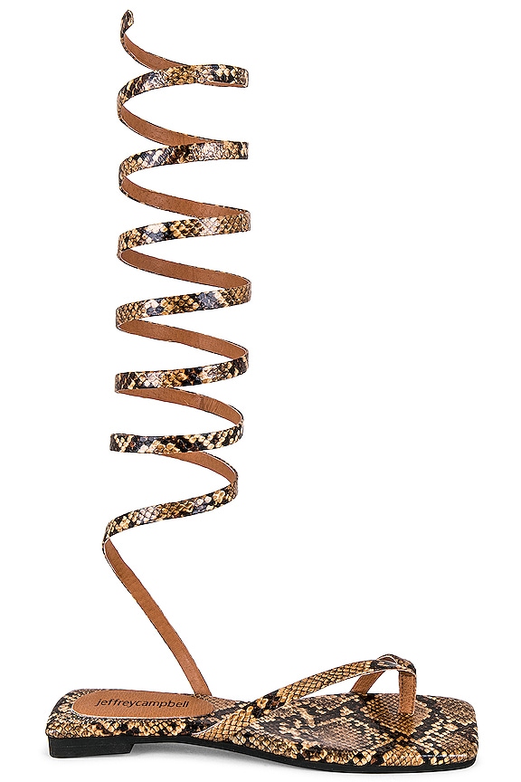 view 1 of 5 Slinky Sandal in Tan Black Snake