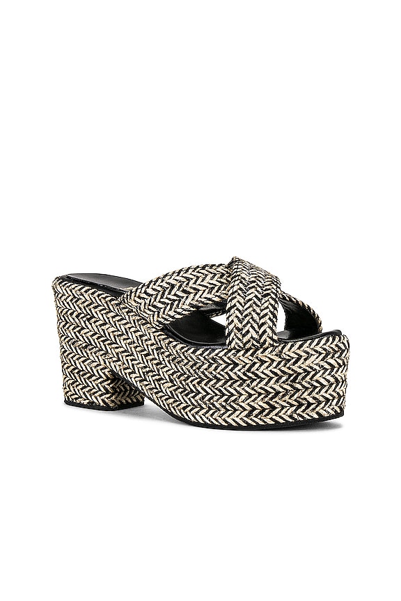 view 2 of 5 ISADORE プラットフォームミュール in Black Beige Woven