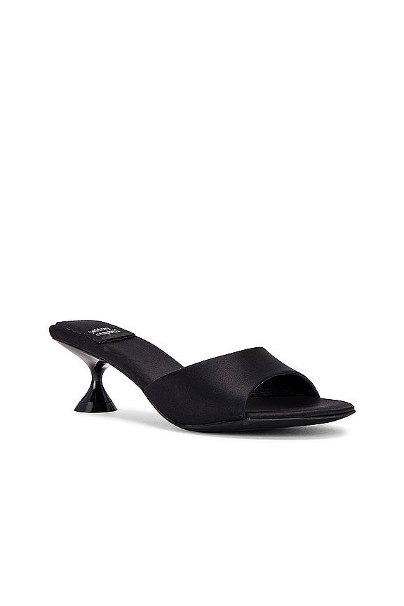view 2 of 5 Sprouted Mule in Black Satin