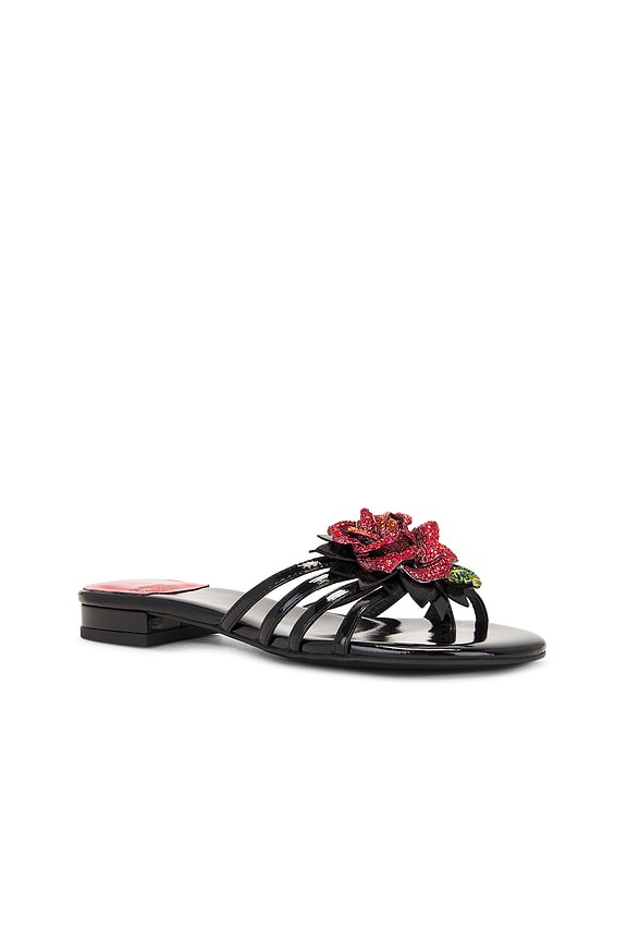 view 2 of 5 Enchanted Sandal in Black Patent Red
