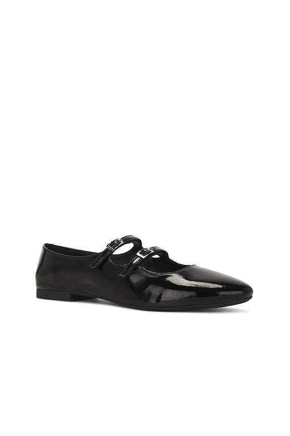 view 2 of 5 Satine Mary Jane in Black Crinkle Patent