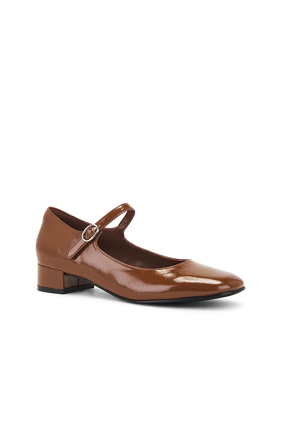 view 2 of 5 Top-Tier Pump in Light Brown Crinkle Patent