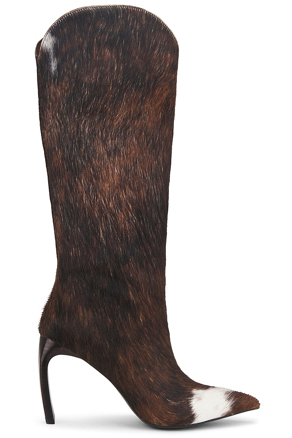 view 2 of 5 BOTTES HAUTEUR GENOUX PINPOINT in Tan White Cow
