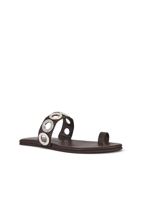 view 2 of 5 Riveted Sandals in Brown Silver