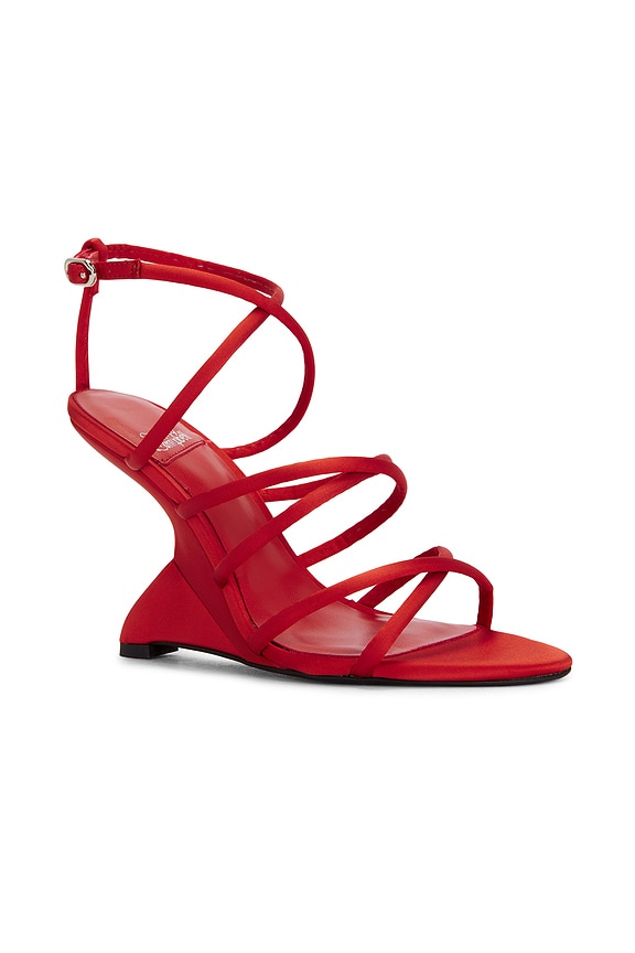 view 2 of 5 Celestial Sandal in Orange Satin