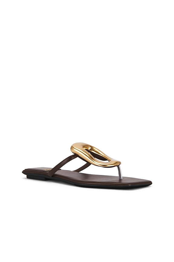 view 2 of 5 LINQUES-2 샌들 in Dark Brown & Gold