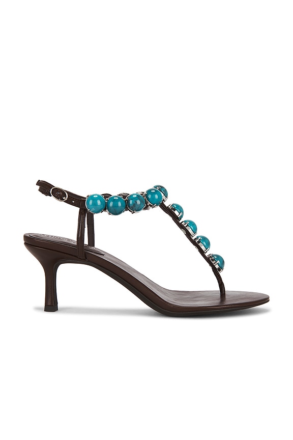 view 1 of 5 Gemstone Sandal in Brown Turquoise