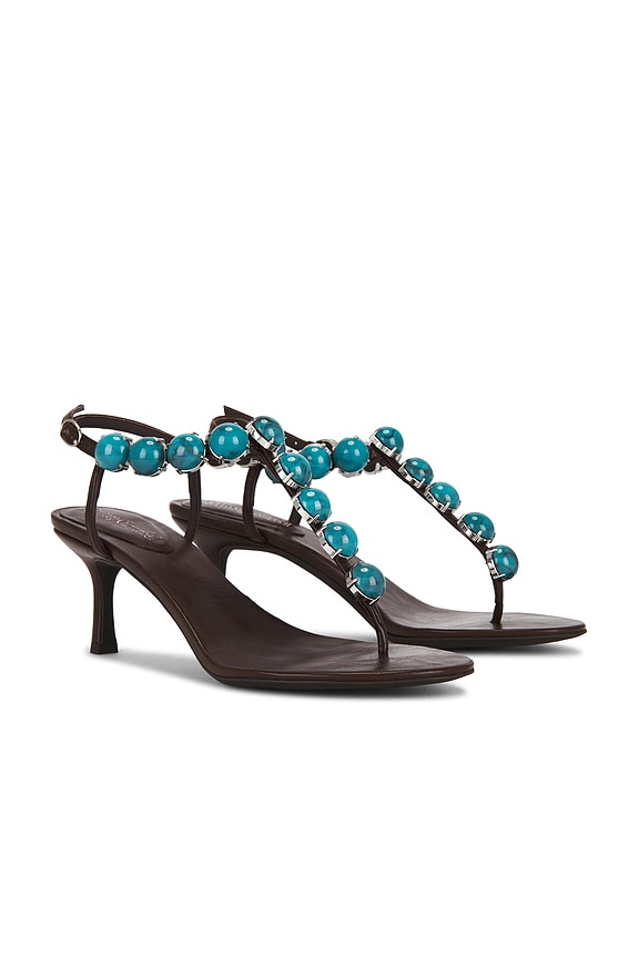 view 2 of 5 Gemstone Sandal in Brown Turquoise