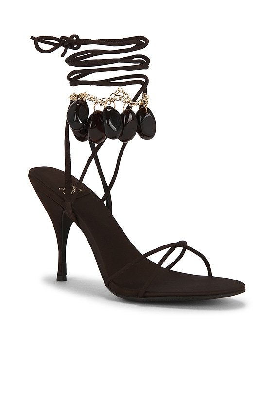 view 2 of 5 Georja Sandal in Brown Satin