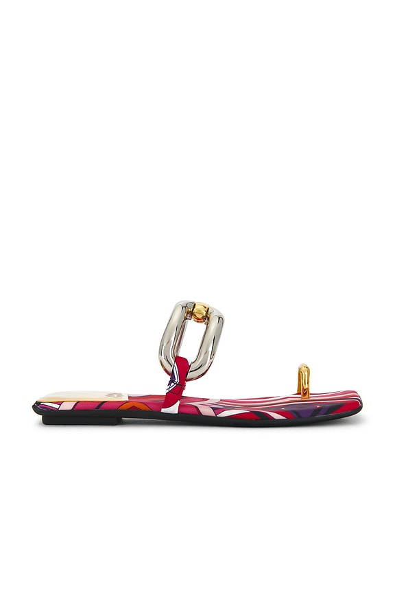 view 2 of 5 SANDALIA GUILDED FLAT in Red & Pink Multi