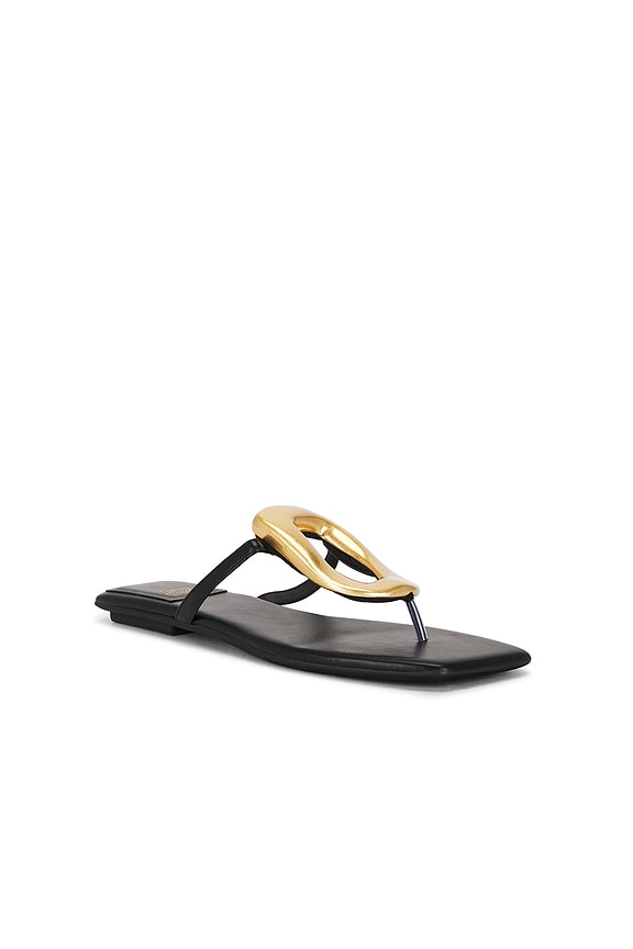 view 2 of 5 Linques 2 Flat Sandal in Black & Gold