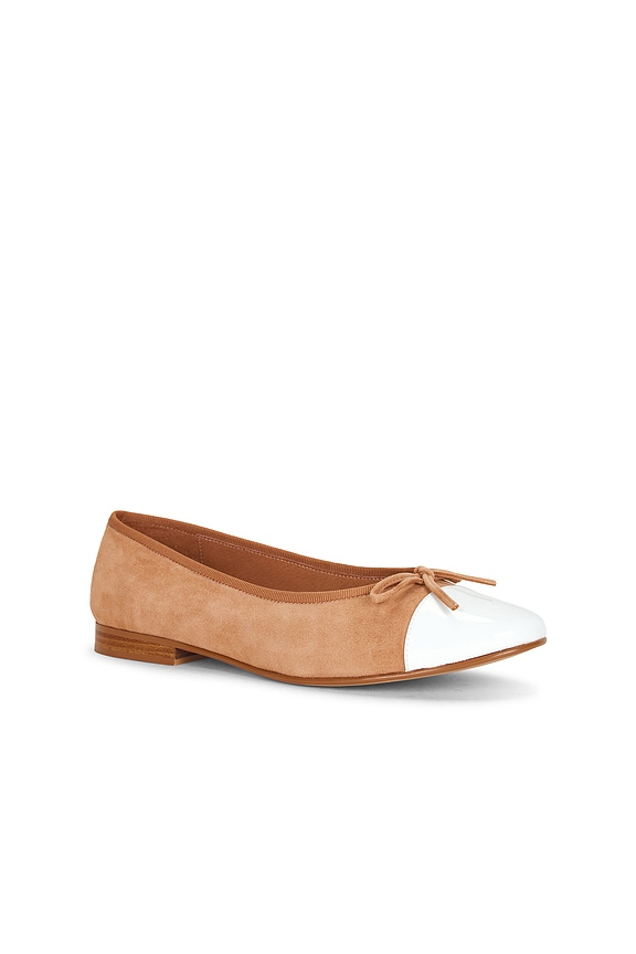 view 2 of 5 Arabesque Flat in Tan Suede & White Combo
