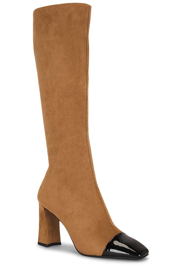 view 2 of 5 Captain Boot in Beige Suede & Black Patent
