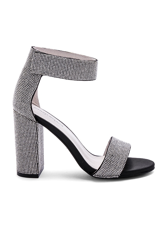 view 1 of 5 Lindsay Heel in Black Satin Silver