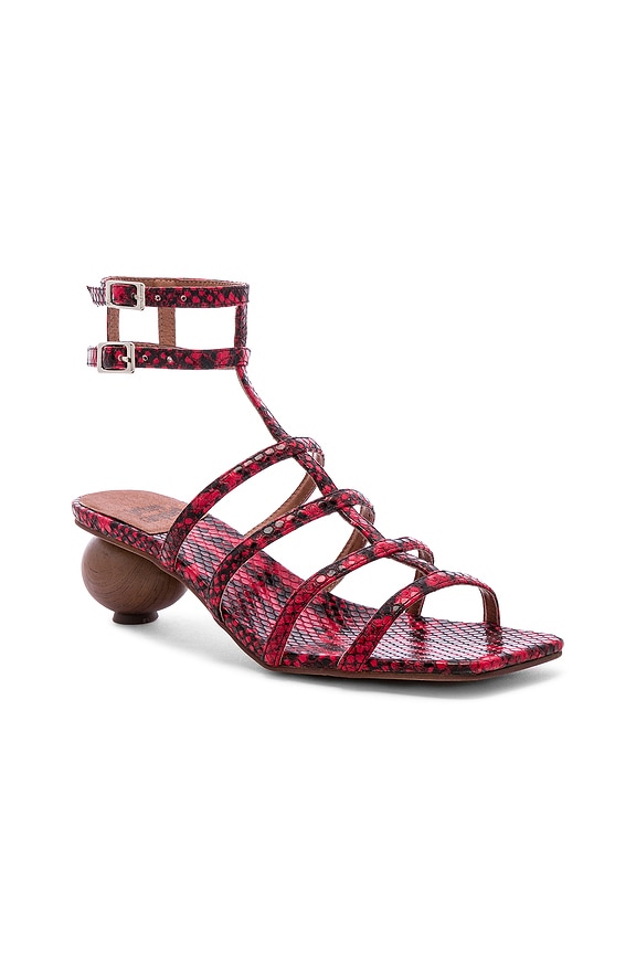 view 2 of 5 Oak Sandal in Red & Black Snake
