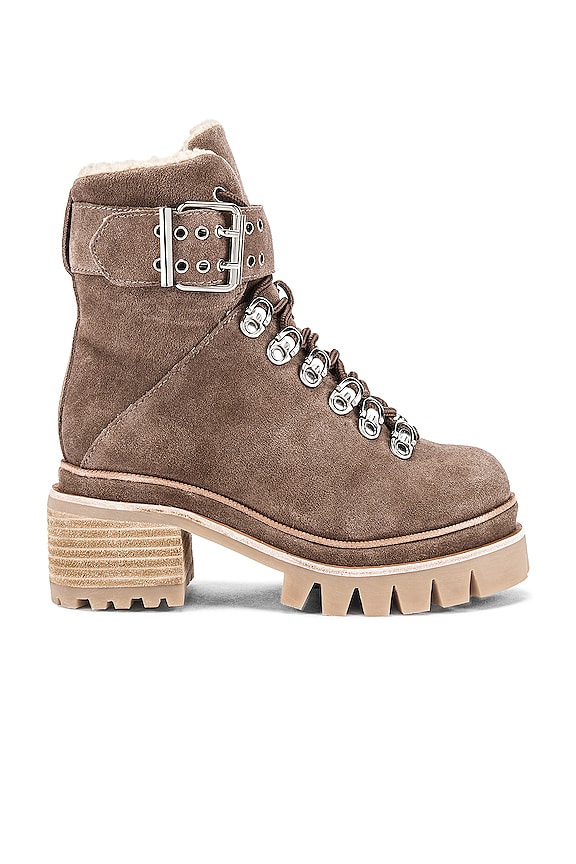 Jeffrey Campbell Czech Boot in Taupe Suede & Ivory | REVOLVE