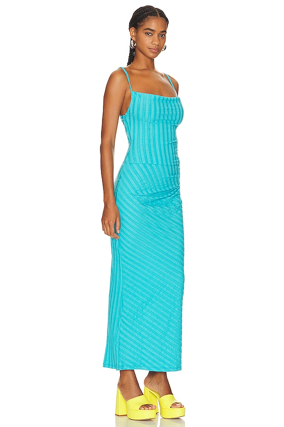 view 2 of 3 Annalyse Slip Dress in Vivid Turquoise