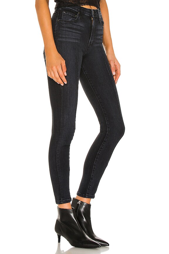view 2 of 4 Rae High Waisted Skinny Ankle Jean With Dart in Noir