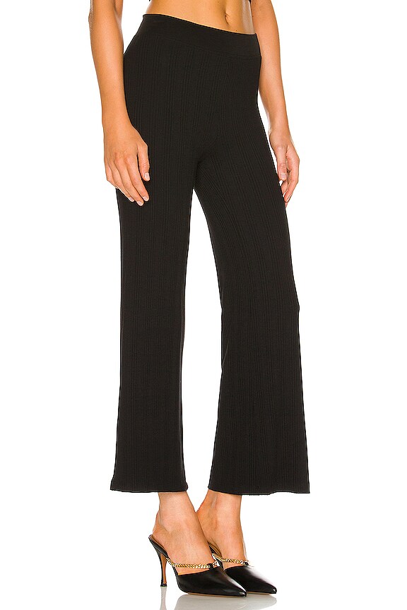 view 2 of 4 Celia Everyday Rib Cropped Wide Leg Pant in Black