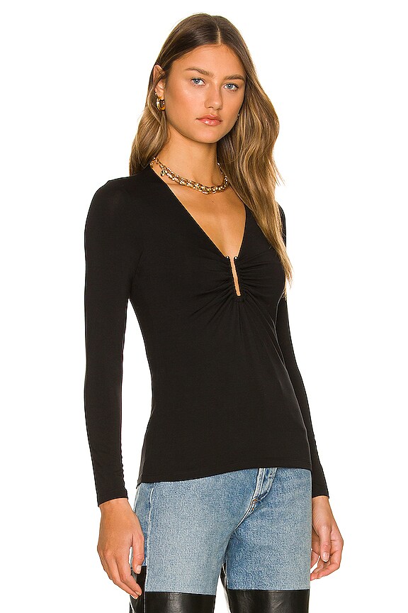 view 2 of 4 Madeline Matte Jersey Long Sleeve Top in Black