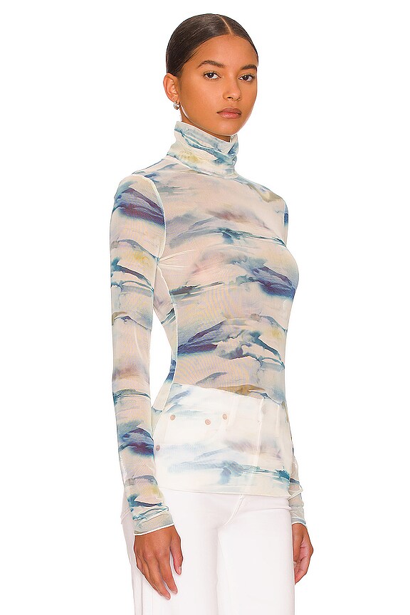 view 2 of 4 Charli Watercolor Turtleneck Top in Watercolor Print