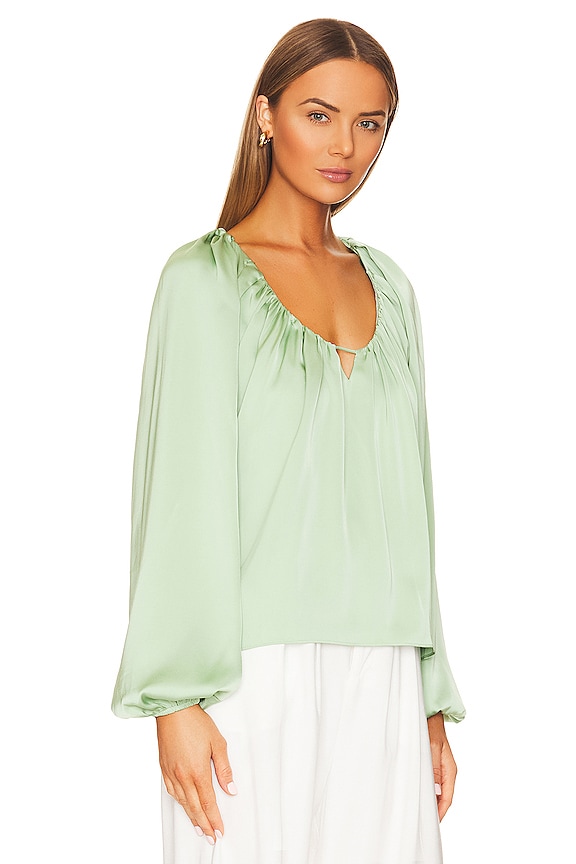 view 2 of 4 Brenton Puff Sleeve Top in Spring Green