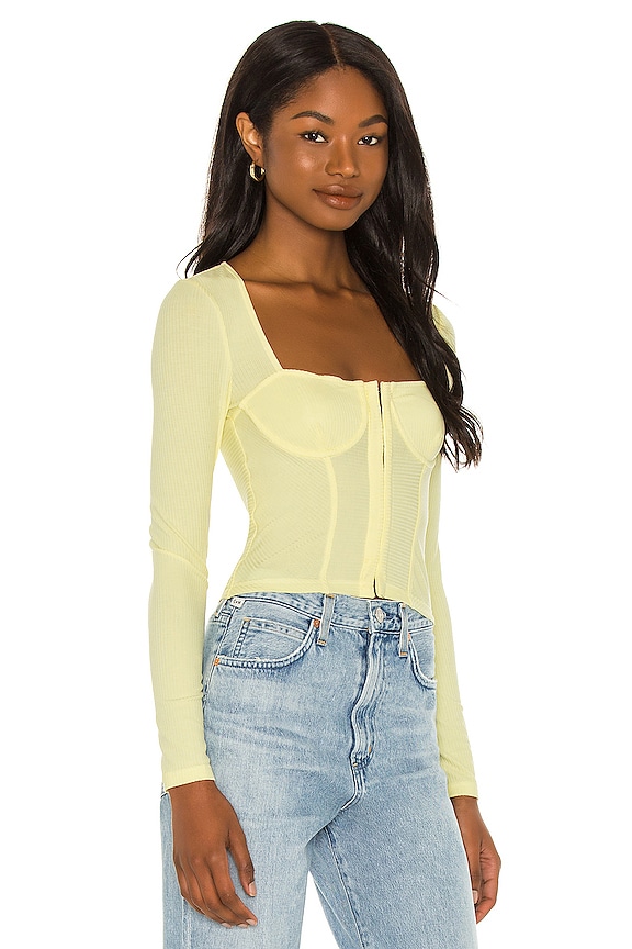 view 2 of 4 Shay Recycled Rib Bustier Top in Lemon