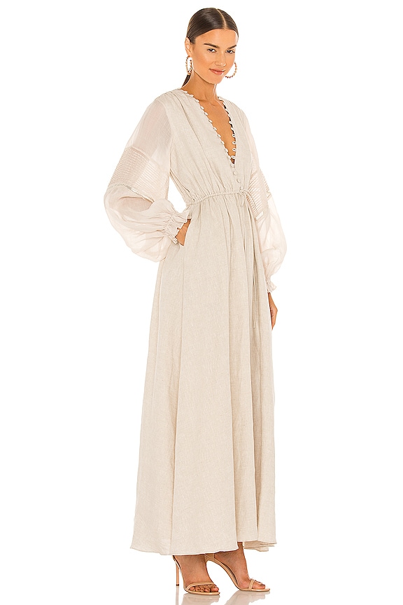 view 2 of 3 Melinda Linen Maxi Dress in Flax