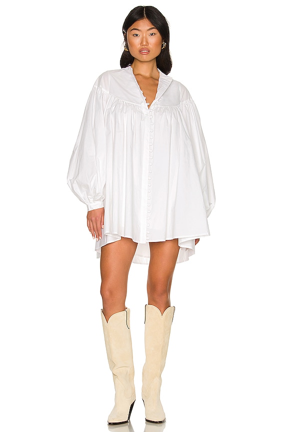 view 1 of 3 Caitlyn Smock Shirt Dress in Optical White