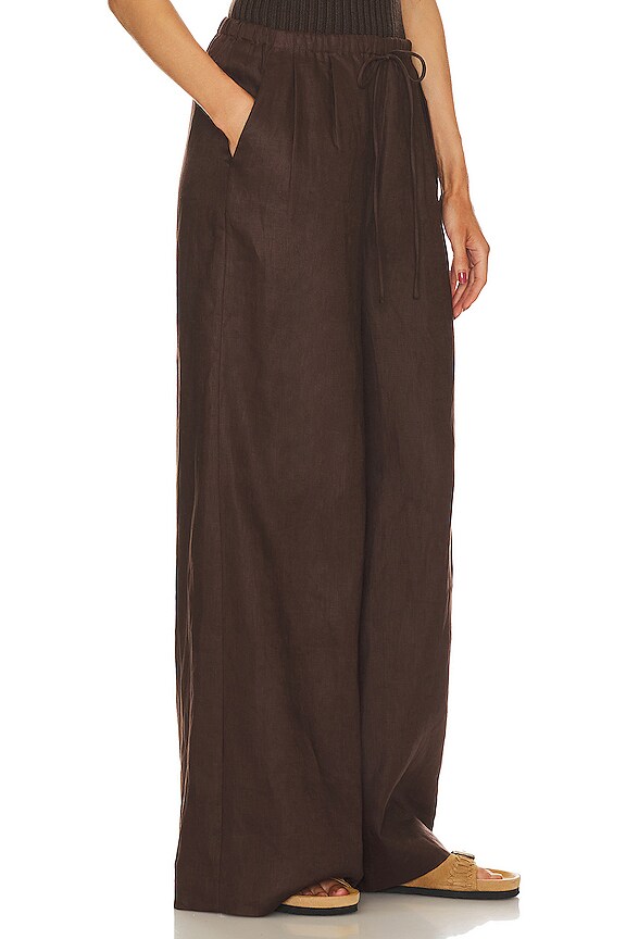 view 2 of 4 Sophia Linen Pant in Chocolate