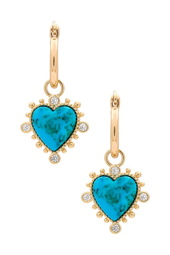 view 2 of 3 BOUCLES D'OREILLES CRÉOLE HEAVENLY HEART in Turqouise