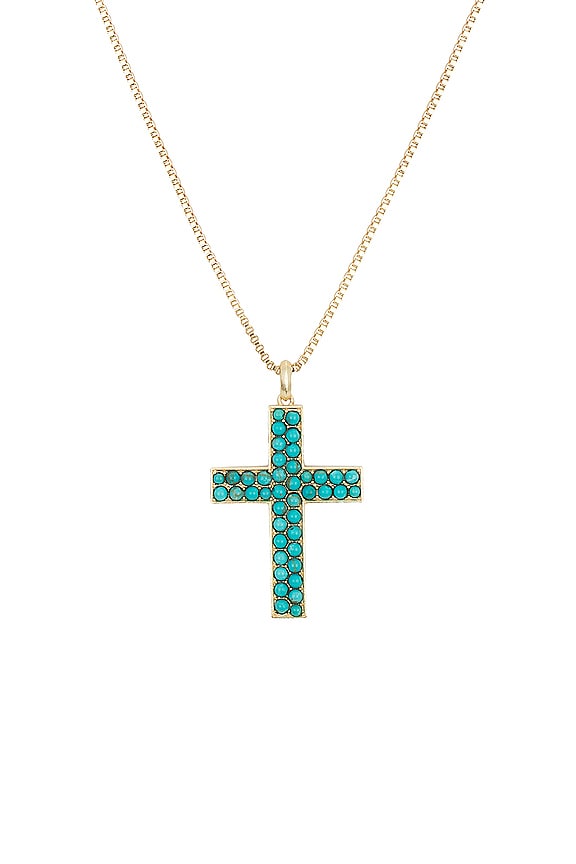 view 2 of 2 Cross Necklace in Turquoise