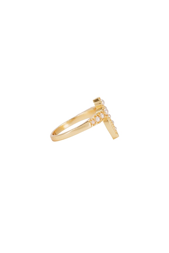 view 2 of 3 Athena Cross Ring in Pearl