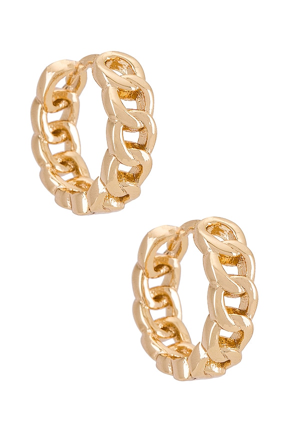 view 1 of 3 Chainlink Mini Hoop in Gold