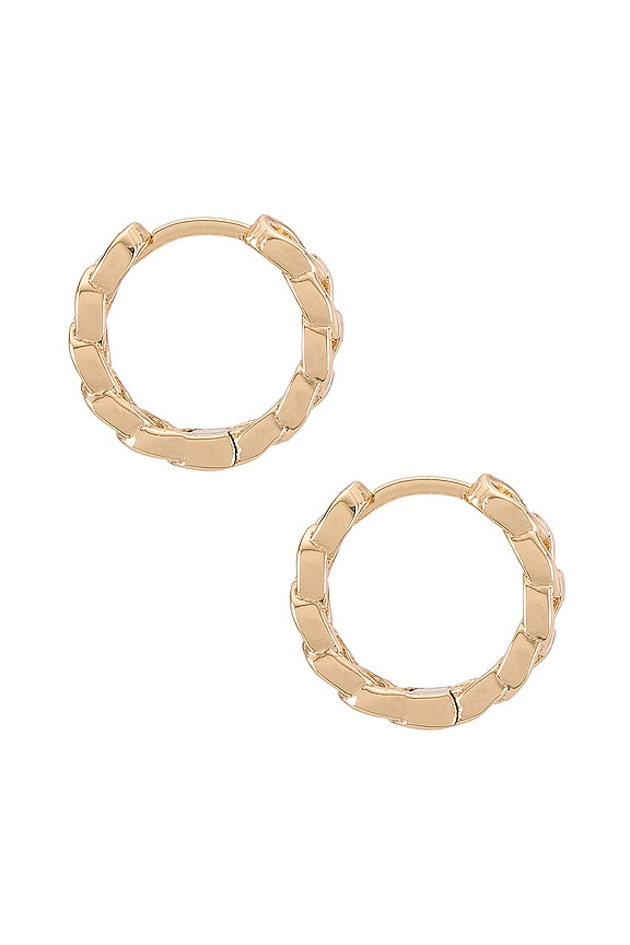 view 2 of 3 Chainlink Mini Hoop in Gold