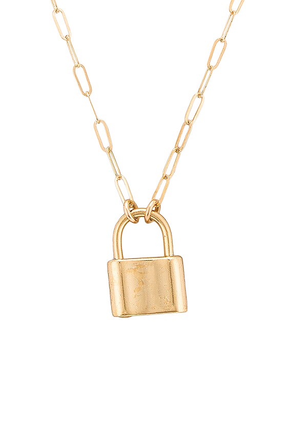 view 2 of 3 Monaco Lock Necklace in Gold