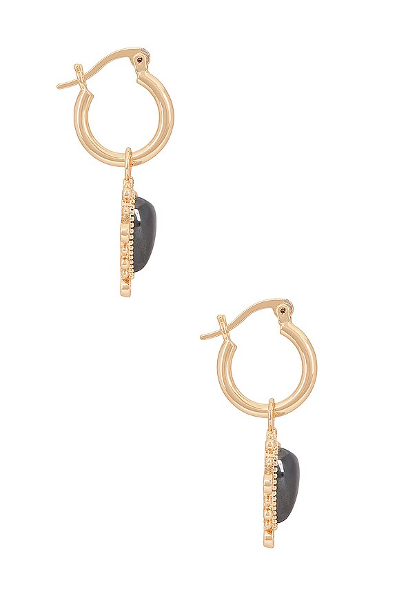 view 2 of 3 Heavenly Heart Hoops in Hematite