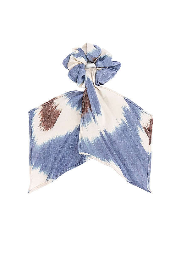 view 2 of 2 Ikat Scrunchie Scarf in Cloud Ikat