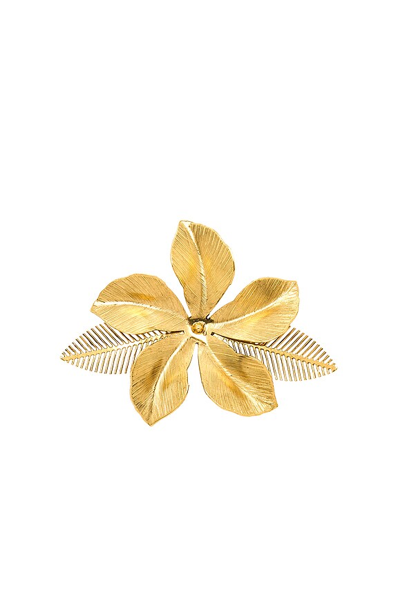 view 2 of 3 Hibiscus Barrette in Gold