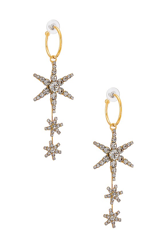 view 2 of 3 Alax Hoop Earring in Crystal Antique Gold