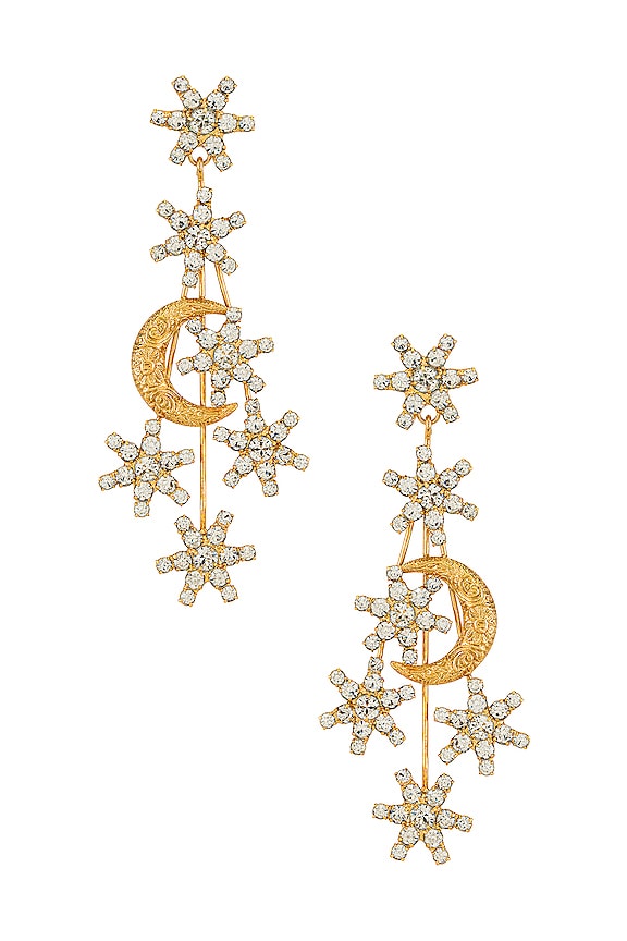 view 2 of 3 Isolde Earring in Crystal Antique Gold