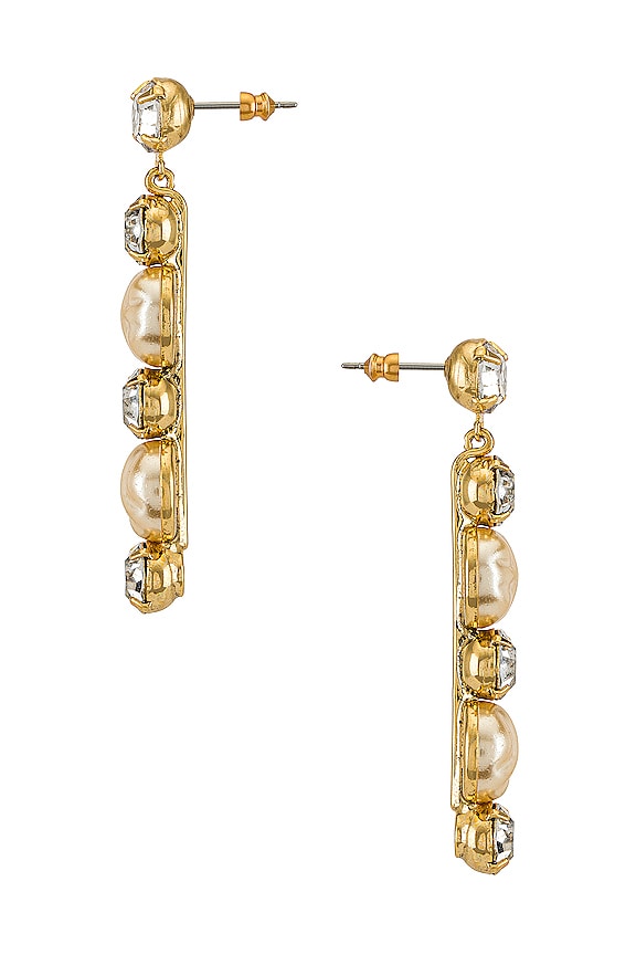 view 2 of 2 Birgitta Earring in Crystal Antique Gold